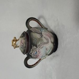 🏠 Takito Dragonware Moriage Style Slipware Dragons w/ Wings Japan Sugar Bo…